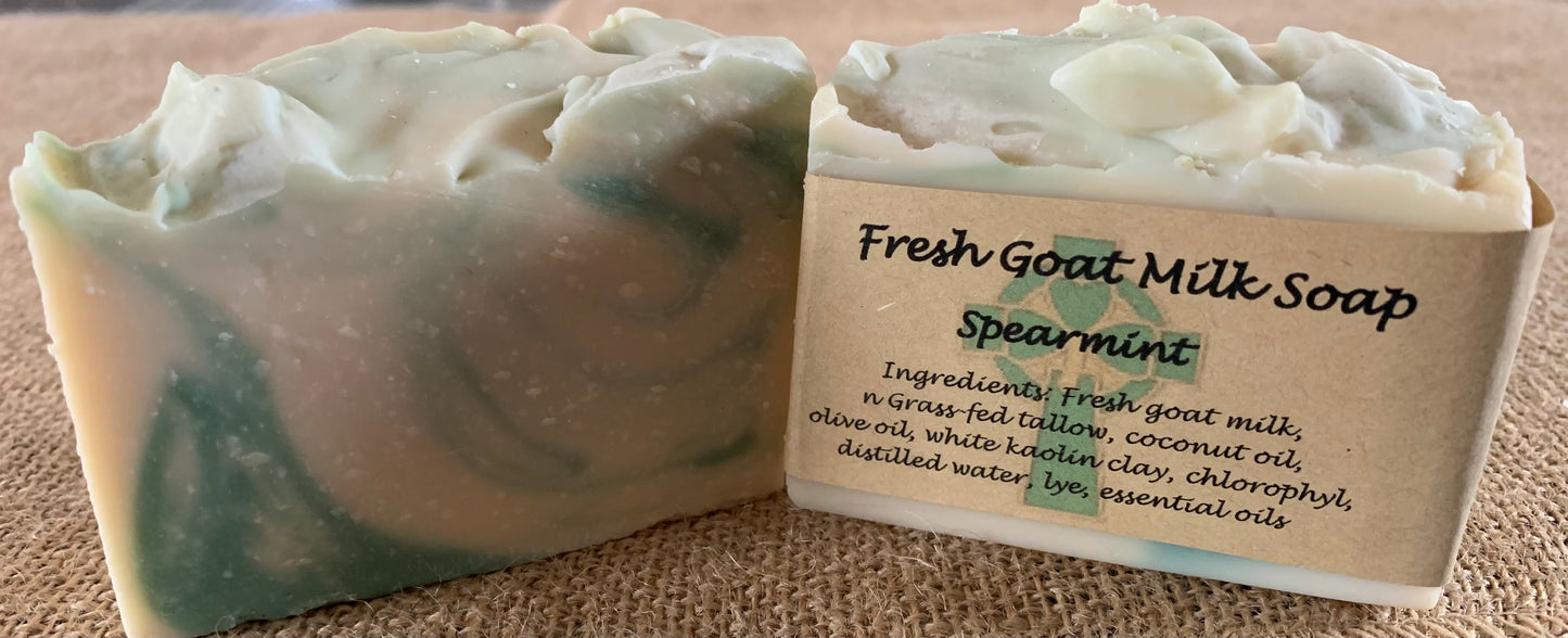Spearmint (chlorophyl) Fresh Goat Milk Soap