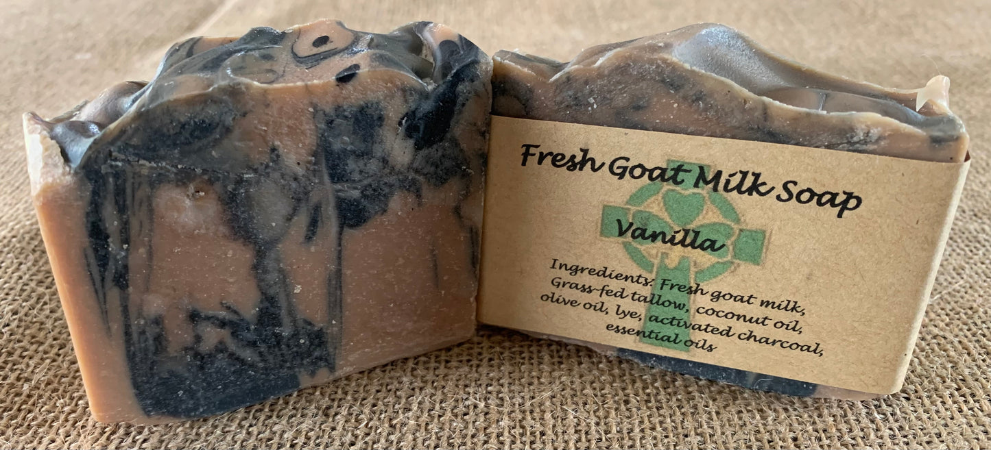 Vanilla Swirl Soap with Activated Charcoal